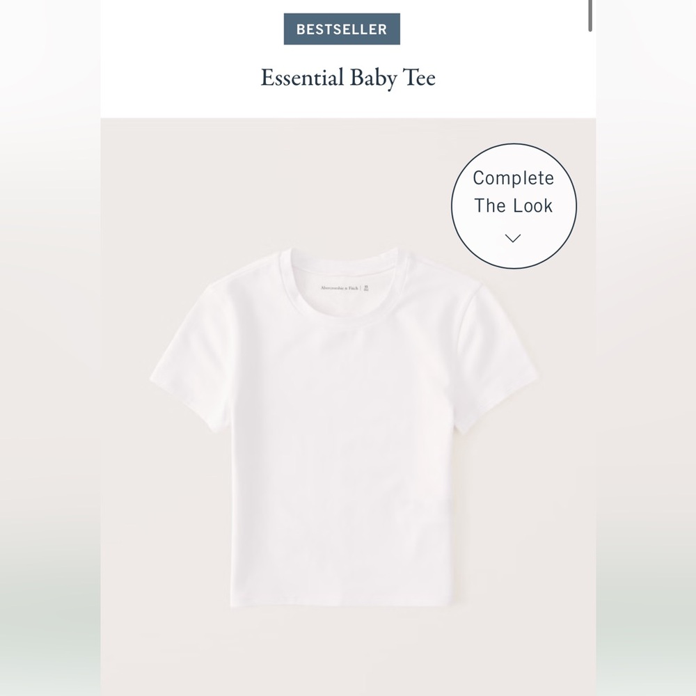 Abercrombie Essential Baby T White Size M